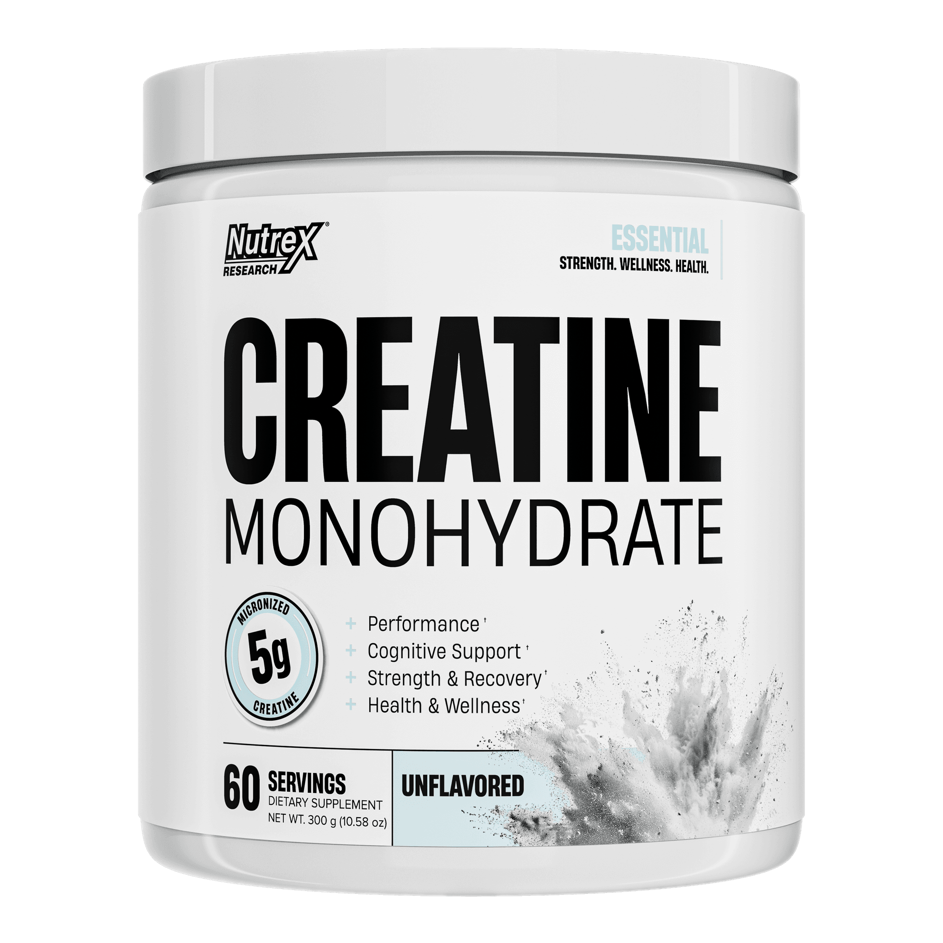 Creatine Monohydrate 300 g · 60 Servings · Unflavored Nutrex Essential Colombia