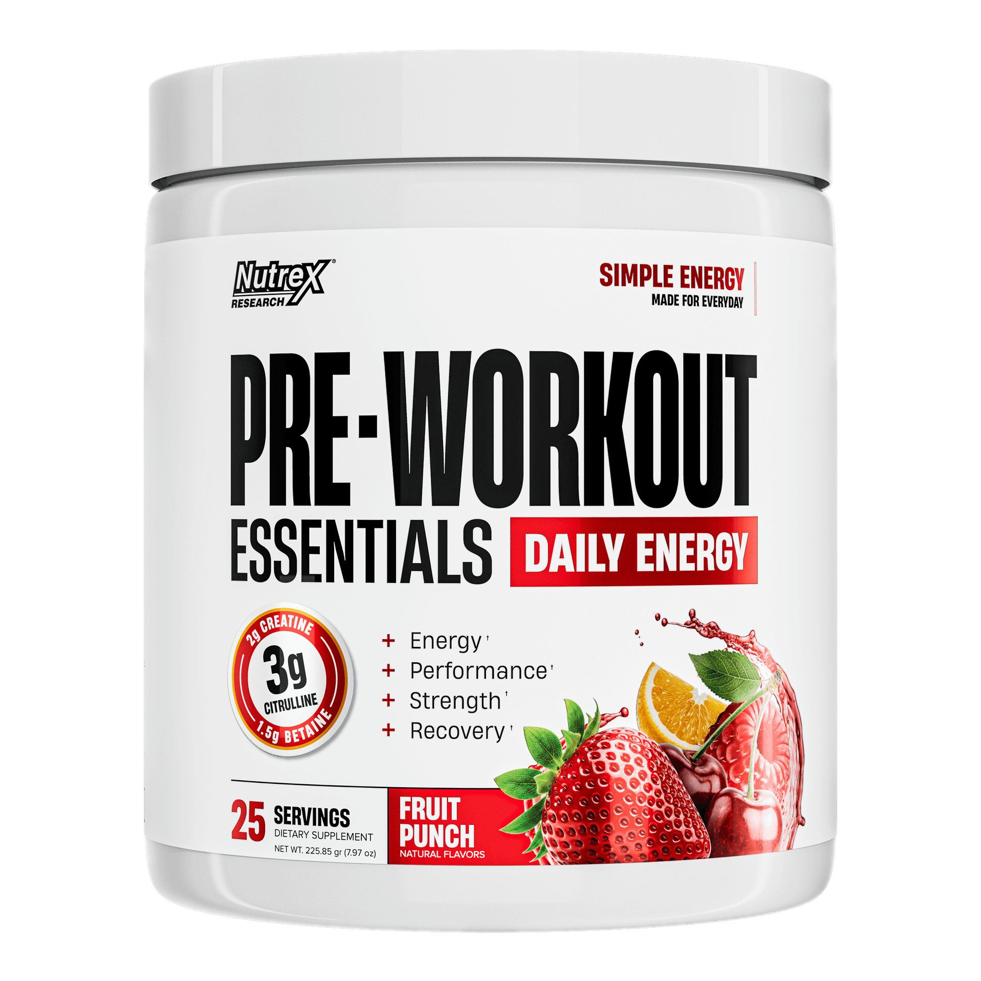 Pre-Workout Essentials Fruit Punch · 25 Servings Nutrex Essential Colombia