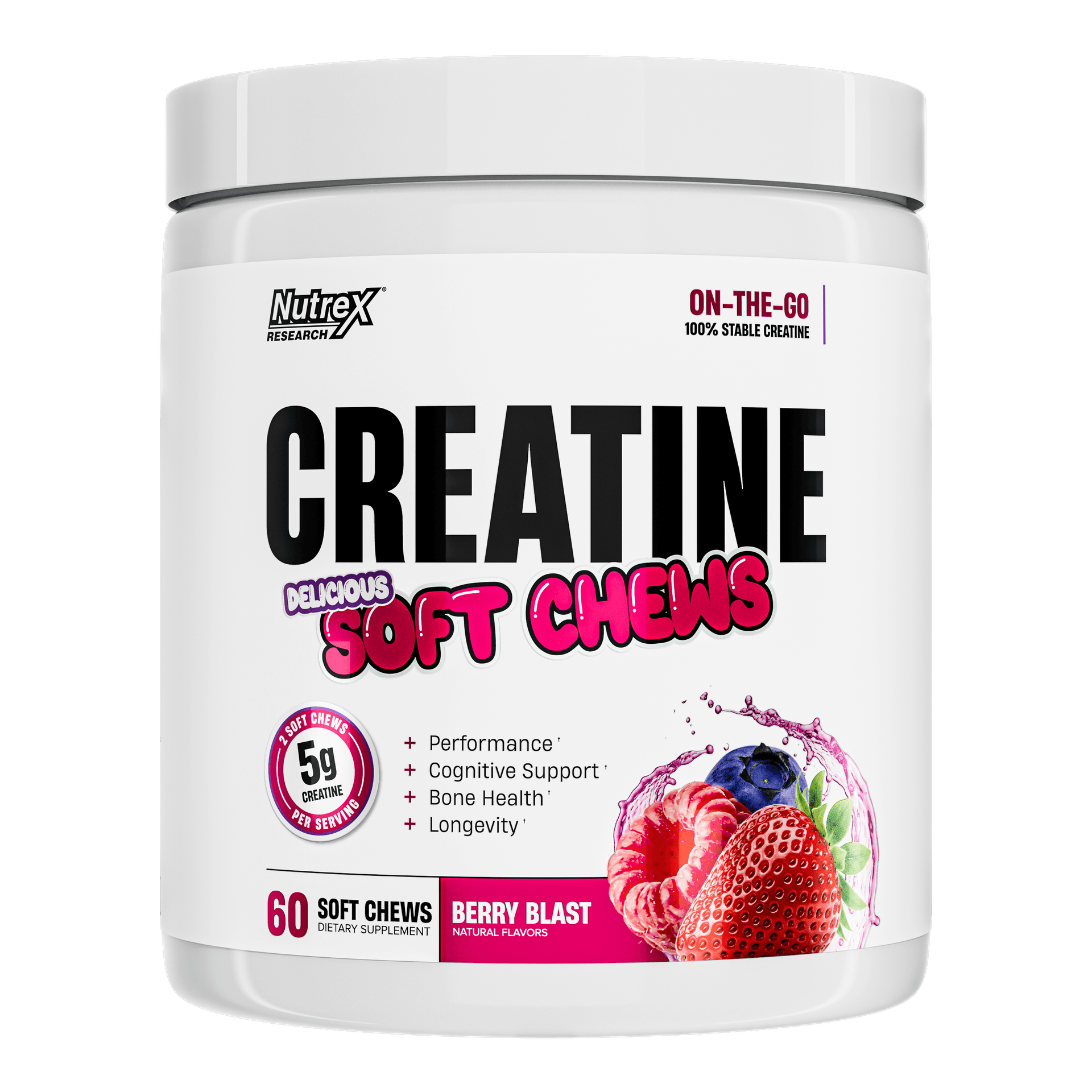 Creatine Soft Chews Berry Blast · 60 Gomitas Nutrex Essential Colombia
