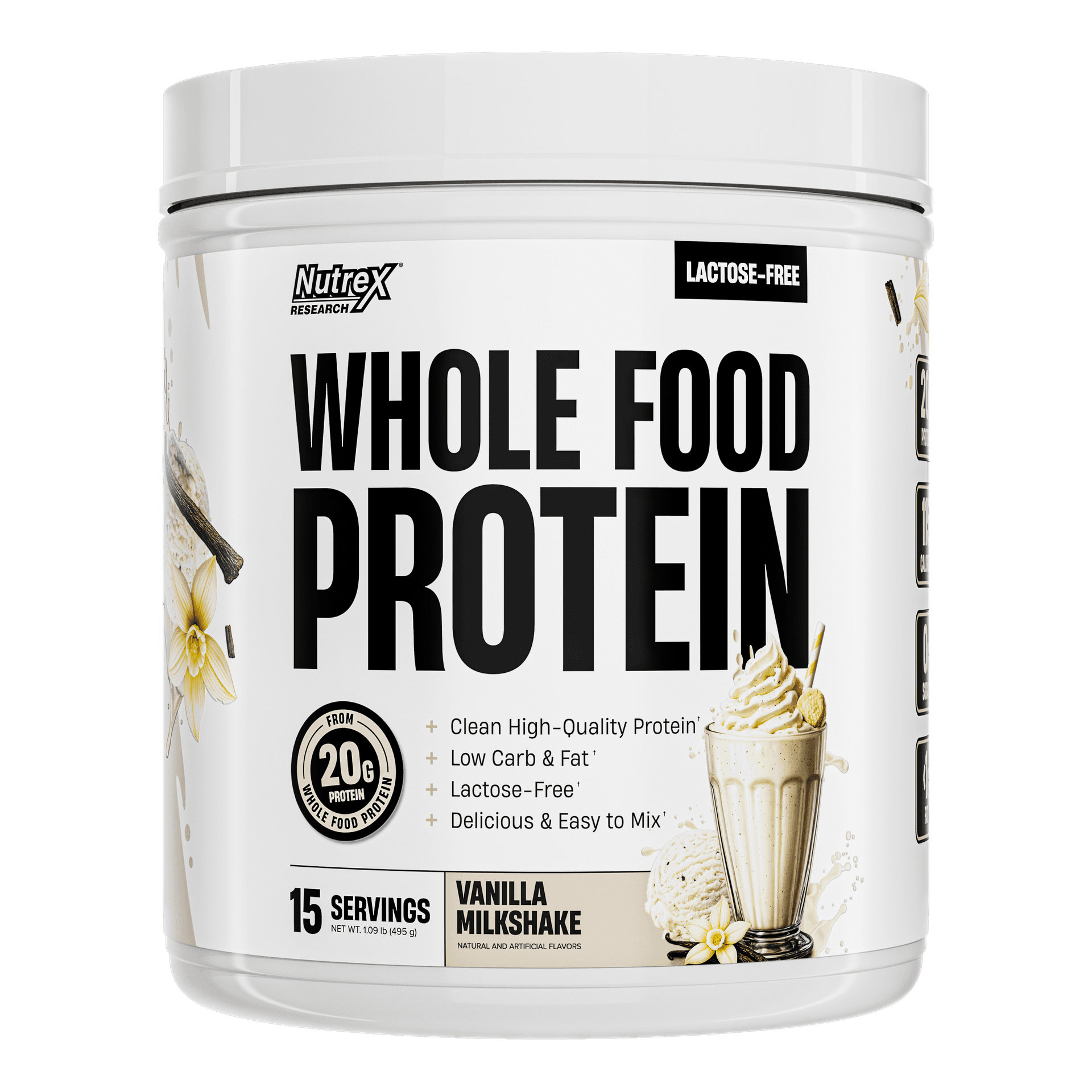 Whole Food Protein Vanilla Milkshake · 15 Servings Nutrex Essential Colombia
